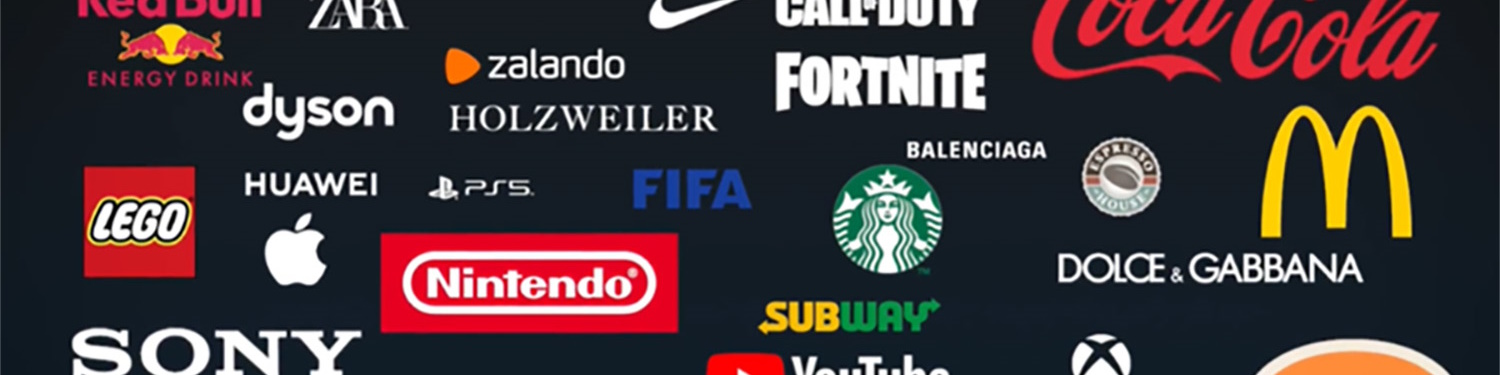 Plakat med mange forskjellige varemerker